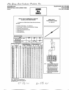 1N6027 Datasheet PDF New Jersey Semiconductor