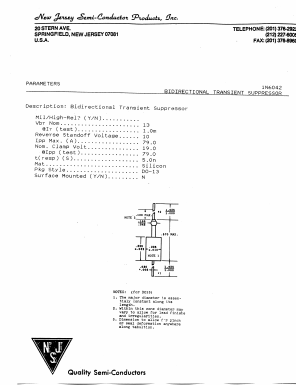 1N6042 Datasheet PDF New Jersey Semiconductor