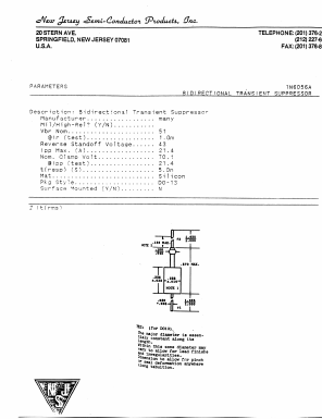 1N6056A Datasheet PDF New Jersey Semiconductor