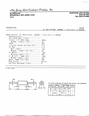 1N648 Datasheet PDF New Jersey Semiconductor