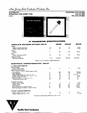 2N1121 Datasheet PDF New Jersey Semiconductor