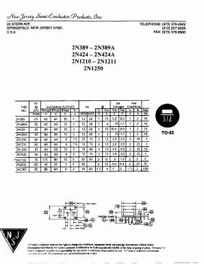 2N389A Datasheet PDF New Jersey Semiconductor