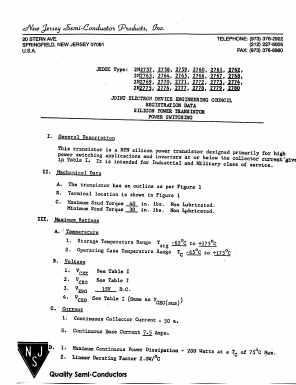 2N2764 Datasheet PDF New Jersey Semiconductor