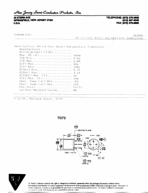 2N2840 Datasheet PDF New Jersey Semiconductor