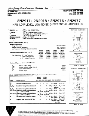 2N2977 Datasheet PDF New Jersey Semiconductor