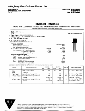 2N3423 Datasheet PDF New Jersey Semiconductor