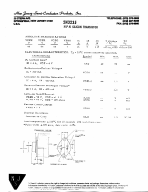 2N3235 Datasheet PDF New Jersey Semiconductor