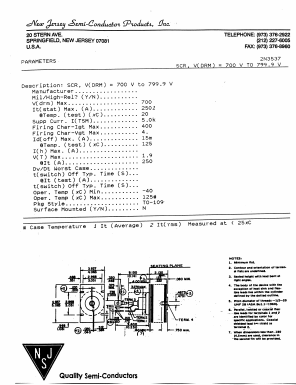 2N3537 Datasheet PDF New Jersey Semiconductor