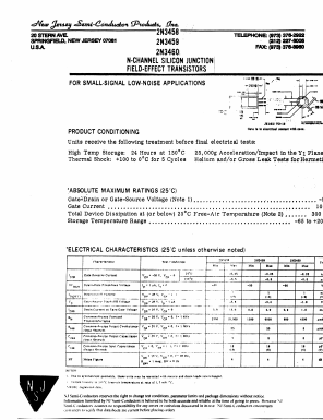 2N3458 Datasheet PDF New Jersey Semiconductor