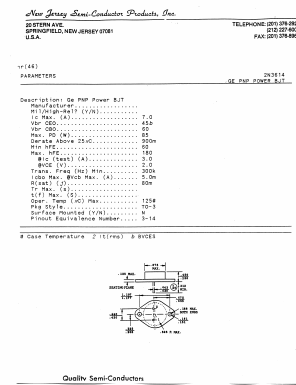 2N3614 Datasheet PDF New Jersey Semiconductor