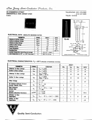 2N3677 Datasheet PDF New Jersey Semiconductor