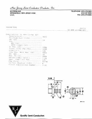 2N3721 Datasheet PDF New Jersey Semiconductor