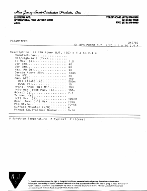 2N3766 Datasheet PDF New Jersey Semiconductor