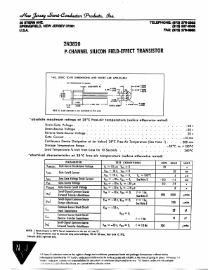 2N3820 Datasheet PDF New Jersey Semiconductor