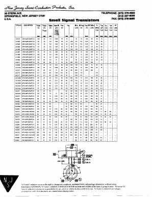 2N2219A Datasheet PDF New Jersey Semiconductor