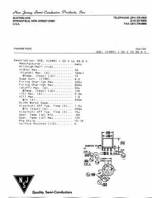 2N4108 Datasheet PDF New Jersey Semiconductor