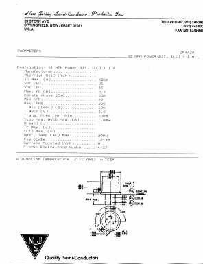 2N4428 Datasheet PDF New Jersey Semiconductor