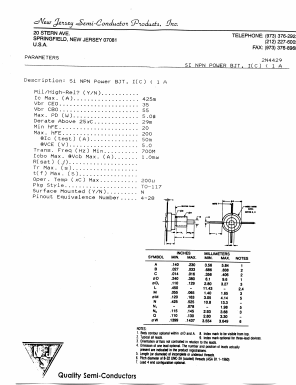 2N4429 Datasheet PDF New Jersey Semiconductor