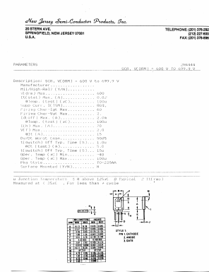 2N4444 Datasheet PDF New Jersey Semiconductor