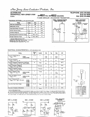 2N4853 Datasheet PDF New Jersey Semiconductor