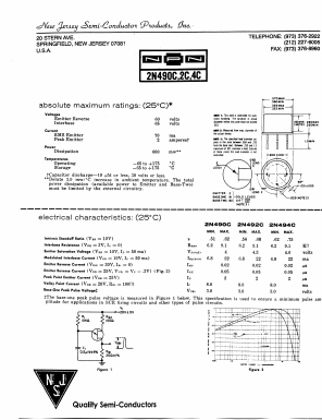 2N4902C Datasheet PDF New Jersey Semiconductor