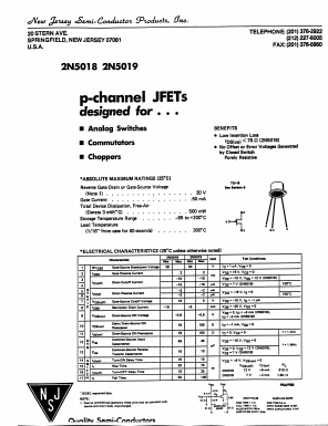 2N5018 Datasheet PDF New Jersey Semiconductor