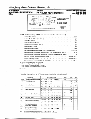 2N5333 Datasheet PDF New Jersey Semiconductor