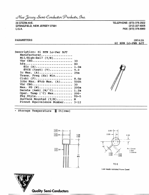 2N542A Datasheet PDF New Jersey Semiconductor