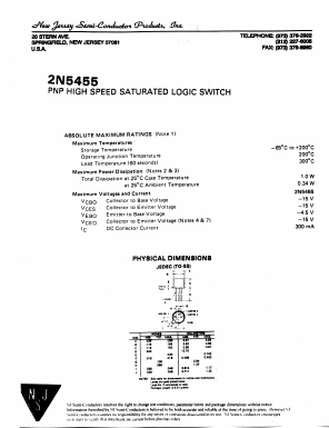 2N5455 Datasheet PDF New Jersey Semiconductor