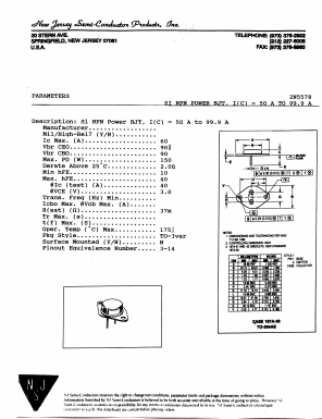 2N5578 Datasheet PDF New Jersey Semiconductor