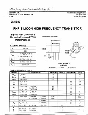 2N5583 Datasheet PDF New Jersey Semiconductor