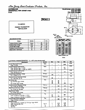 2N5613 Datasheet PDF New Jersey Semiconductor