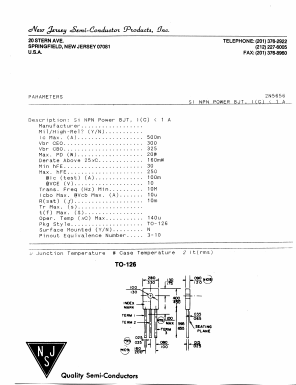2N5656 Datasheet PDF New Jersey Semiconductor
