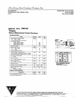 2N6159 Datasheet PDF New Jersey Semiconductor