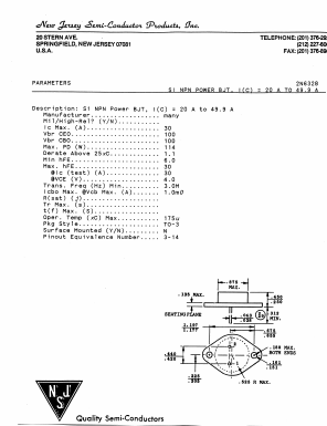 2N6328 Datasheet PDF New Jersey Semiconductor