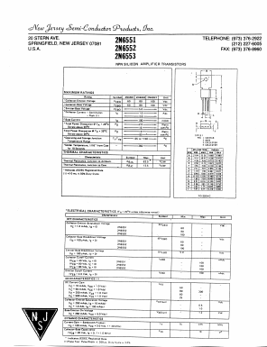 2N6551 Datasheet PDF New Jersey Semiconductor