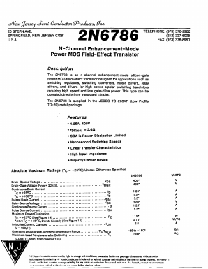 2N6786 Datasheet PDF New Jersey Semiconductor