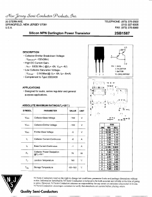 2SB1587 Datasheet PDF New Jersey Semiconductor