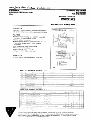 C3102 Datasheet PDF New Jersey Semiconductor