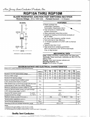 RGP10M Datasheet PDF New Jersey Semiconductor