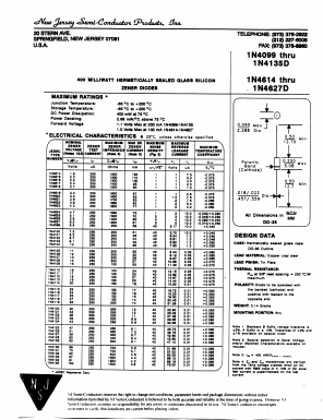 1N4617 Datasheet PDF New Jersey Semiconductor