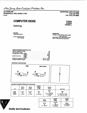 1N4454-1 Datasheet PDF New Jersey Semiconductor