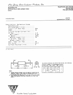 1N478 Datasheet PDF New Jersey Semiconductor
