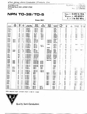 2N1481 Datasheet PDF New Jersey Semiconductor