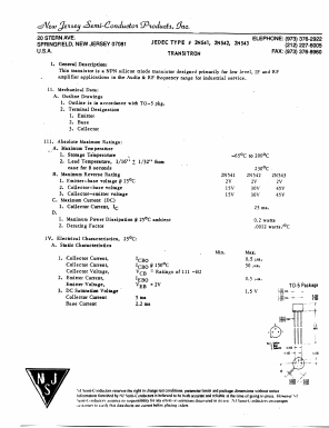 2N542 Datasheet PDF New Jersey Semiconductor