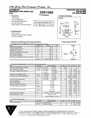 2SK1089 Datasheet PDF New Jersey Semiconductor