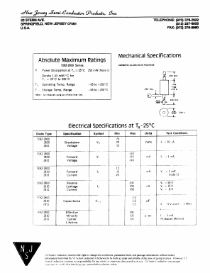 5082-2800 Datasheet PDF New Jersey Semiconductor
