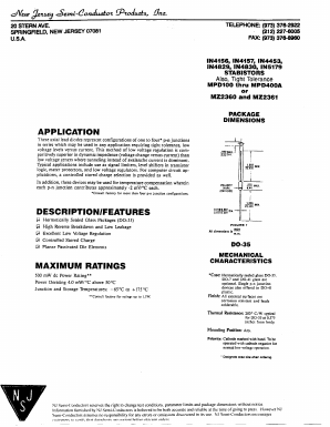 IN4453 Datasheet PDF New Jersey Semiconductor