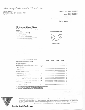 T4700D Datasheet PDF New Jersey Semiconductor