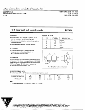 BLV859 Datasheet PDF New Jersey Semiconductor